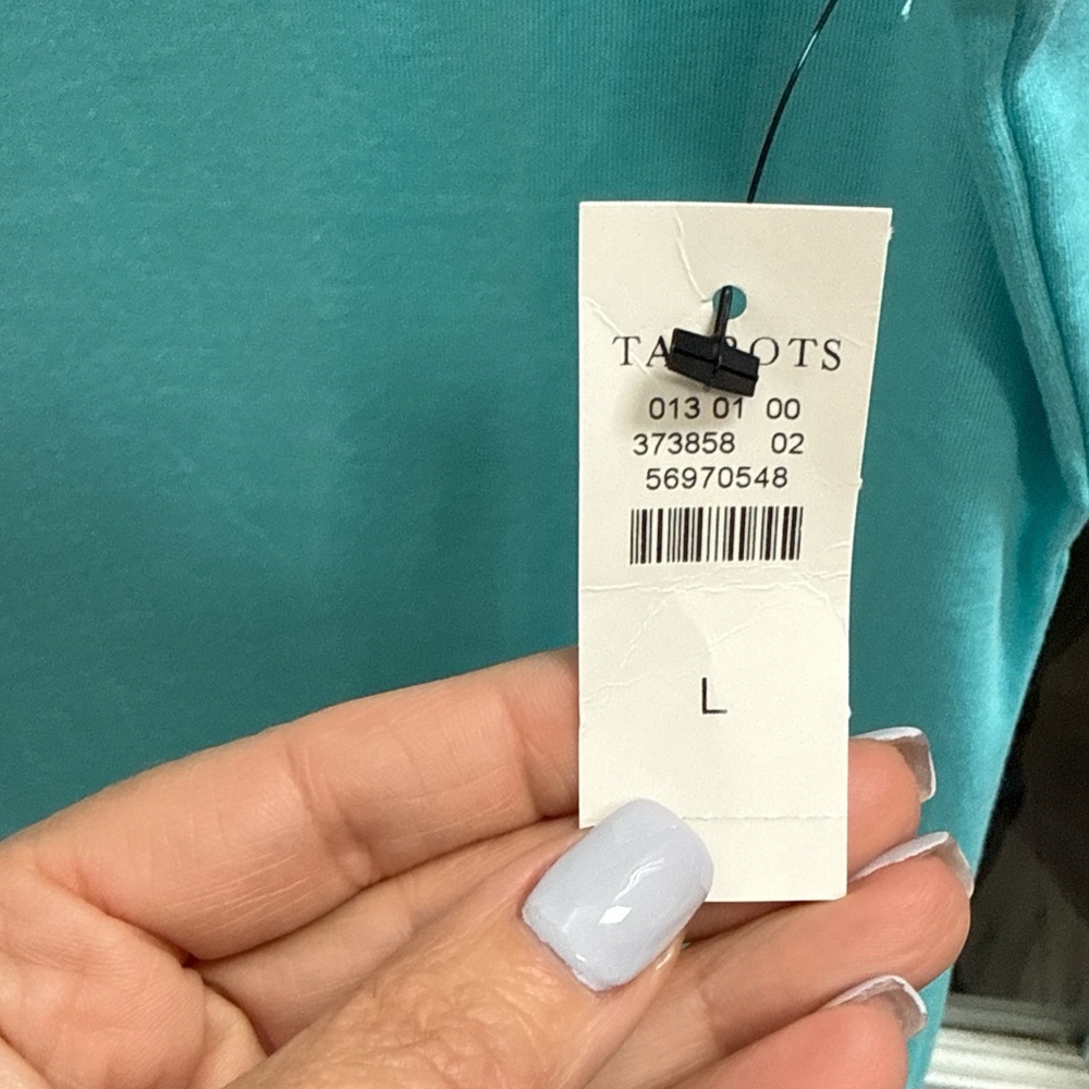 NWT Talbots Sleeveless Tank Top in Aqua - Picture 2 of 2